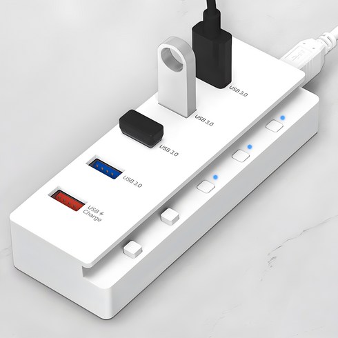 usb허브유전원 - 홈플래닛 5포트 USB3.0 유전원허브 (USB*4 + 충전*1) HUB5P-T / HUB5P / C5HUB, 화이트, 1개