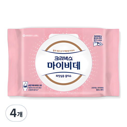 비데용 - 마이비데 밸런스케어 화장실용 물티슈 캡형, 40매입, 4개