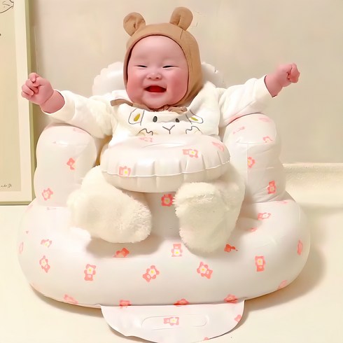 소프트범보의자 - 원더파파 아기 소프트의자 안전한 도넛튜브 디자인, 화이트