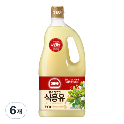 식용유1.8l - 해표 식용유, 1.8L, 6개