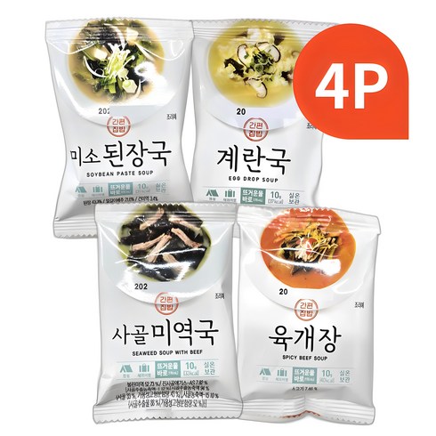 간편집밥즉석국 - 초간단 간편국 동결건조 블럭 국 4P, 1개, 40g