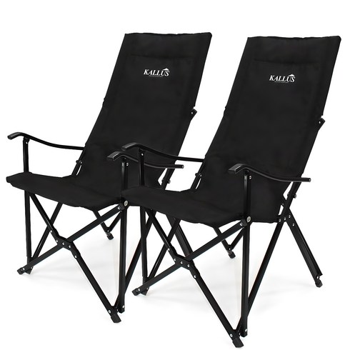 릴렉스체어 - KALLUS CAMPING 롱릴렉스 체어 1+1 스킨 100cm, 1개, 블랙+블랙