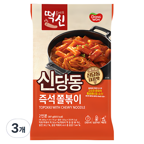 선매떡볶이 - 동원 떡볶이의 신 신당동 즉석쫄볶이, 397g, 3개