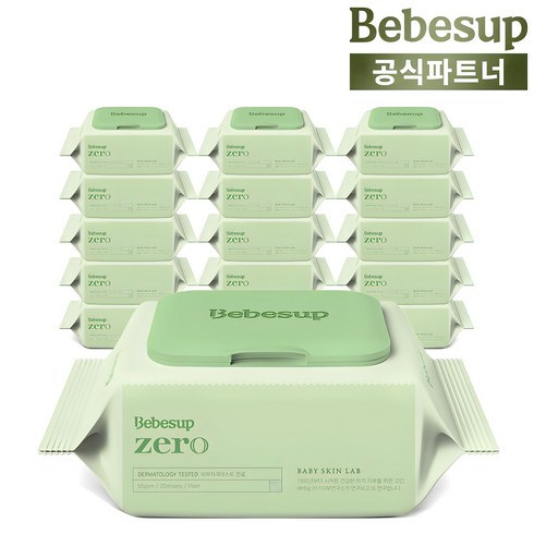 베베숲제로 - 베베숲 저자극 제로 물티슈 캡형 55gsm, 55g, 20개입, 16개
