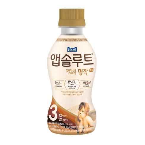 명작액상분유 - 매일유업 앱솔루트 명작 2FL 액상 분유 3단계 240ml, 24개