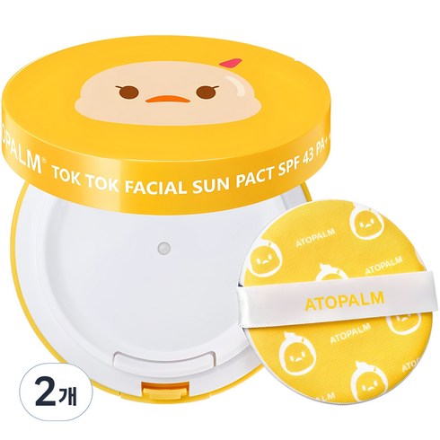 키즈선쿠션 - 아토팜 톡톡 페이셜 선팩트 SPF43 PA+++, 15g, 2개