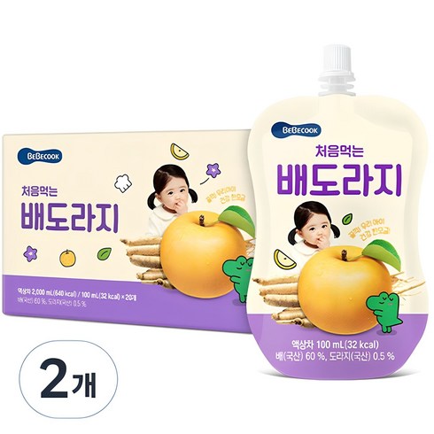 아기배도라지 - 베베쿡 처음 먹는 배도라지 유아 음료, 100ml, 40개