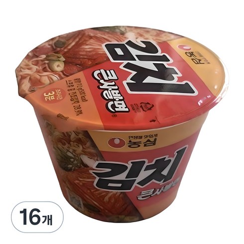 김치라면 - 김치사발면 큰사발면 112g, 16개