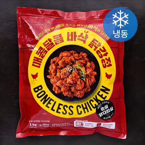 닭강정 - 매콤달콤 바삭 닭강정 (냉동), 1kg, 1개