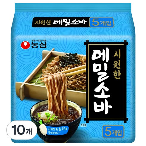 농심 메밀소바 5개입, 635g, 2개