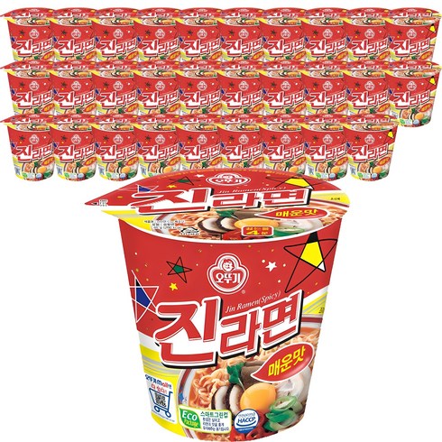 진라면소컵 - 오뚜기 진라면 컵 매운맛 65g, 30개