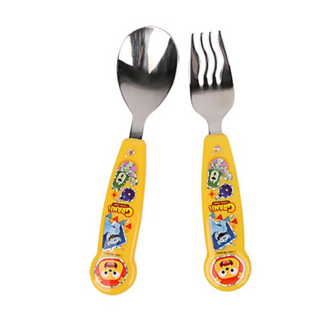 그라미 누들 스푼포크세트 GR4411, 옐로우, 2종 (스푼, 포크 (14 cm)), 1개