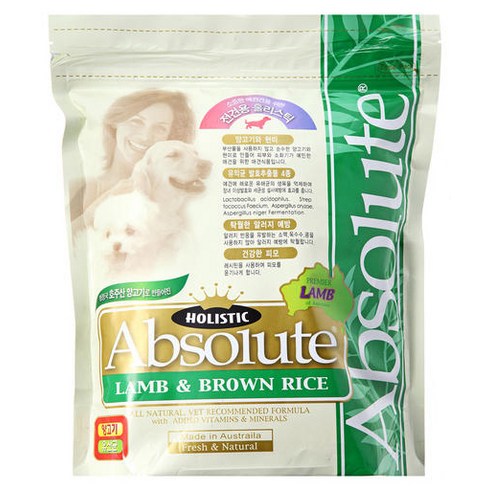 앱솔루트 홀리스틱 양고기와 현미 애견사료, 양, 1.2kg, 1개