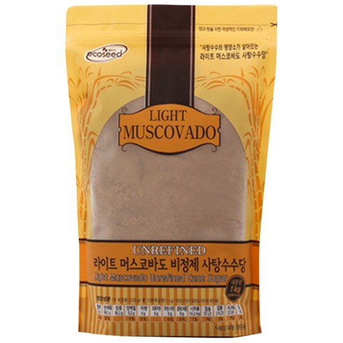 마스코바도 - 에코씨드 라이트머스코바도, 1kg, 1개