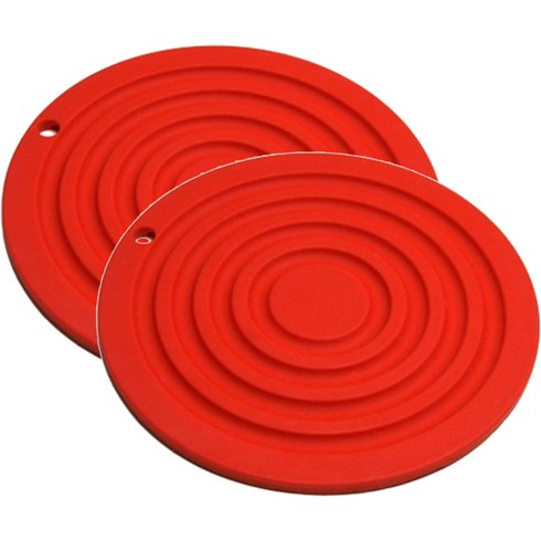 마미스테이블 쿠션냄비받침, 레드, 2개