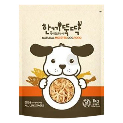 한끼뚝딱 황태와 소고기 반려동물 습식사료, 1kg, 1개