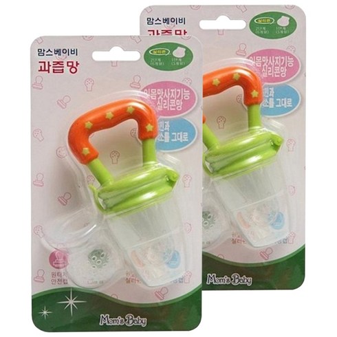맘스베이비 실리콘 과즙망, 그린, 2개