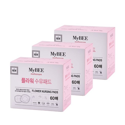마이비 플라워타입 수유패드, 60매, 3개