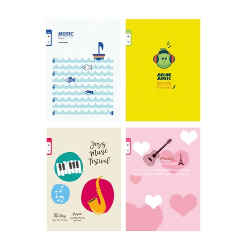 영아트 초등 음악노트 오선지 여아용 핑크, 랜덤 발송, 10권