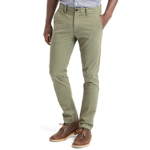 갭 남성용 컬러 카키 인 스키니 핏 WITH 갭플랙스 팬츠, 올리브