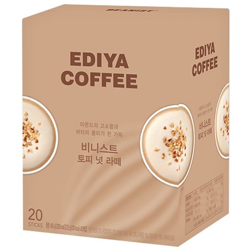 이디야 비니스트 토피넛 라떼 믹스, 22.5g, 20개입, 1개