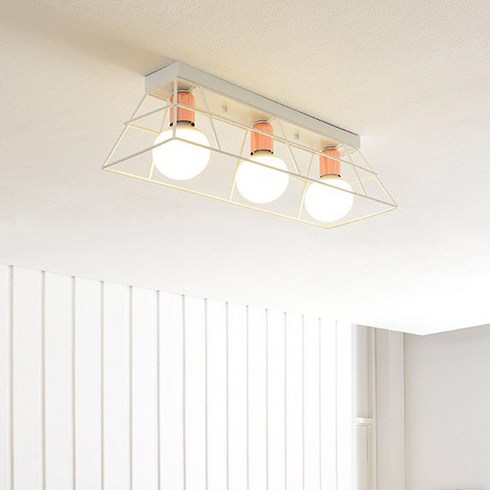 2023년 가성비 최고 식탁조명 - 투플레이스 루스 주방 3등 천장등, 화이트