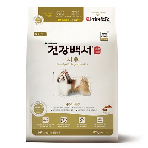 건강백서 전연령 시츄 건식사료, 연어, 3.9kg, 1개