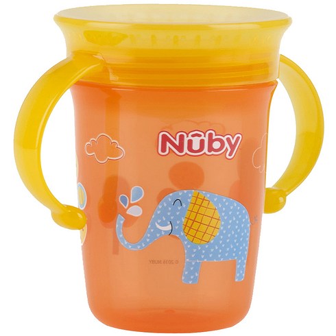 누비 유아용 티칭컵 240ml 10410, 오렌지, 1개