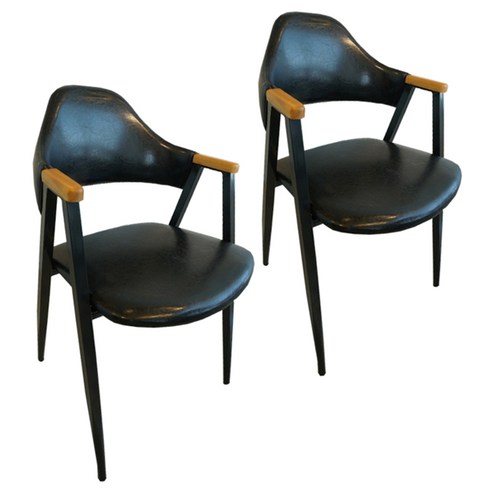 2023년 가성비 최고 카페의자 - 비에프컴퍼니 비올렛 우드 인테리어의자 2p, 블랙