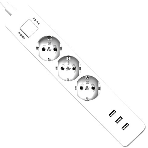 칭미 USB 3구 멀티탭 전선형 QMCXB33KR, 1.4m, 1개