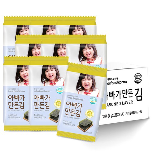 베베푸드 아빠가 만든김, 조미김, 4g, 36봉