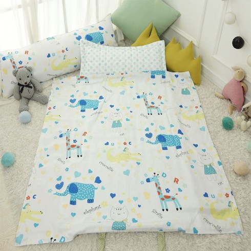 보떼하우스 인견 여름 낮잠이불 일체형(마이크로화이버 베개솜 포함), 고양이블루