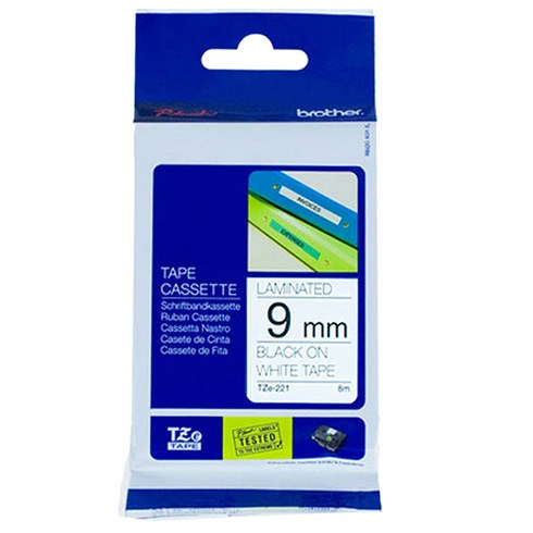 브라더라벨테이프 - 부라더 정품 라벨테이프 TZe-221, 넓이 9mm, 1개
