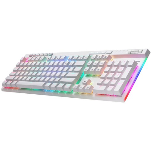 앱코 프리미엄 청축 RGB 축교환 측면 라이팅 게이밍 기계식키보드, K640, 화이트