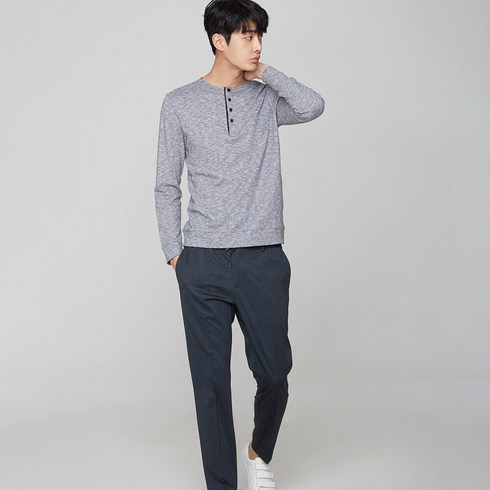 마인드브릿지 남성용 CP슬럽 헨리넥 티셔츠