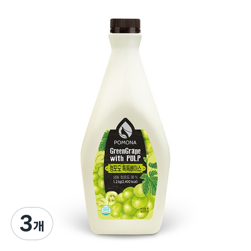 포모나 톡톡 농축 베이스 청포도 1.2kg, 1.2L, 3개
