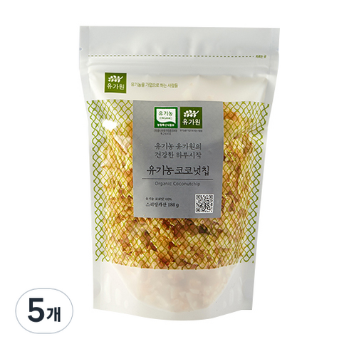 유가원 유기농 코코넛칩, 180g, 5개