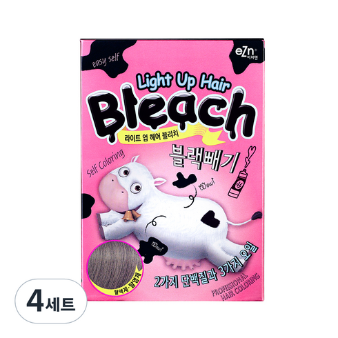 이지엔 라이트 업 헤어 블리치 블랙빼기 탈색제, 10g, 4개