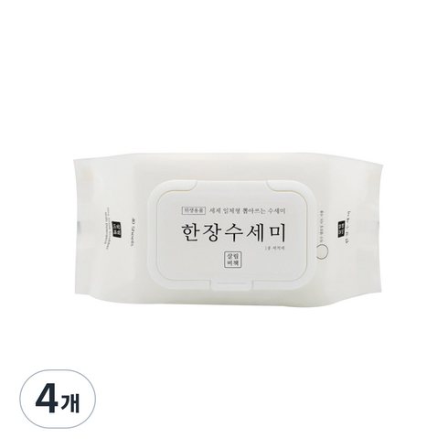 살림비책 일회용 뽑아쓰는 세제일체형 한장수세미 40p, 4개