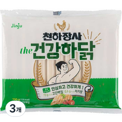 진주햄 천하장사 더 건강하닭 소시지, 3개, 700g