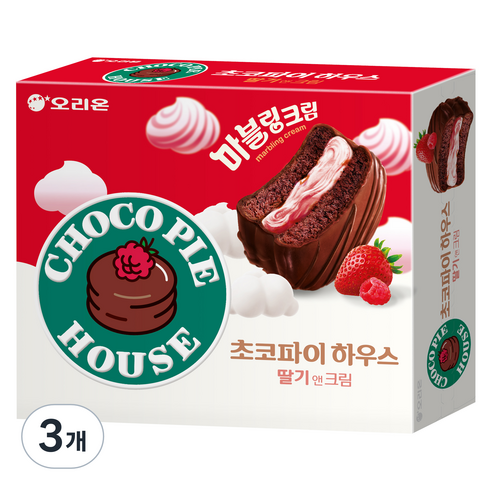 초코파이 - 초코파이 하우스 딸기앤크림, 3개, 408g
