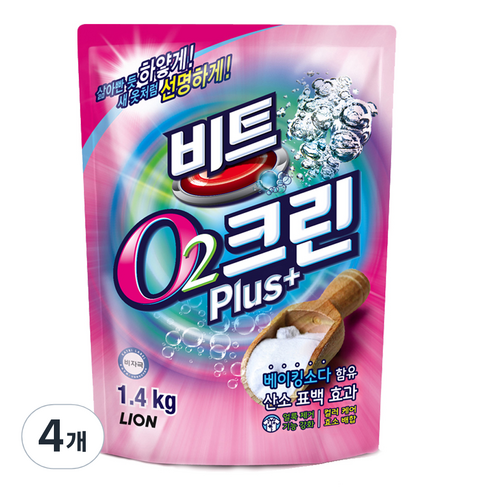 오투스플러스 - 비트 O2 크린플러스 표백제, 1.4kg, 4개