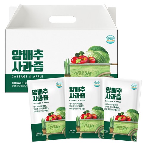 NFC 착즙 양배추사과즙, 100ml, 30개