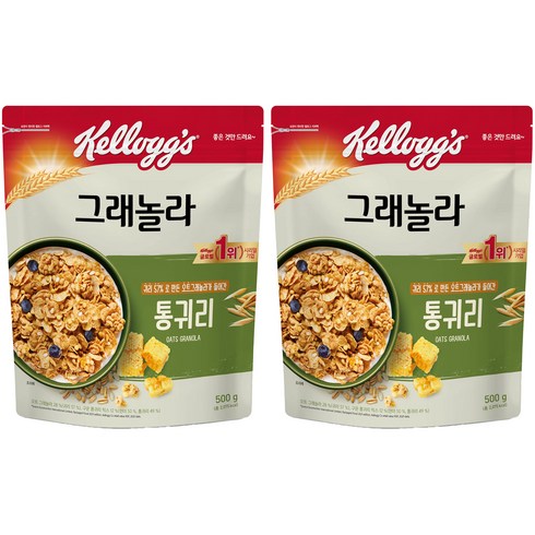 켈로그 통귀리 그래놀라, 500g, 2개