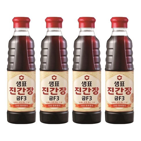 샘표 진간장 금 F3, 500ml, 4개