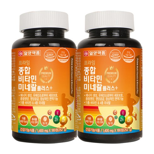 대용량종합비타민 - 일양약품 프라임 종합비타민미네랄 플러스 영양제, 180정, 2개