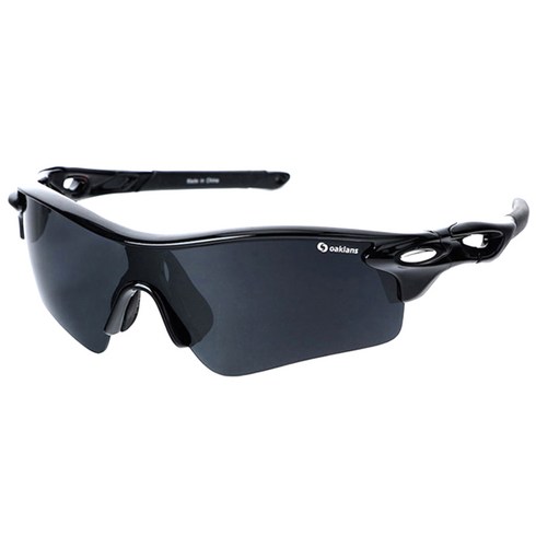 자전거안경 - 오클렌즈 편광 렌즈 스포츠 선글라스 Q320, 프레임(블랙), 편광렌즈(스모그), 1개