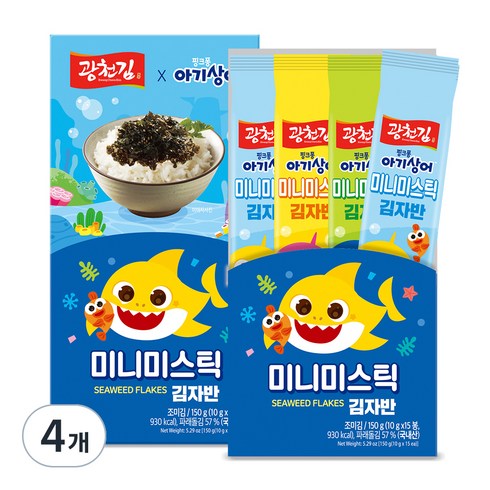 핑크퐁 미니미스틱 김자반 10g x 15p, 150g, 4개