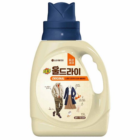 중성세제 - 테크 울드라이 오리지널 울세제 본품, 1.5L, 1개