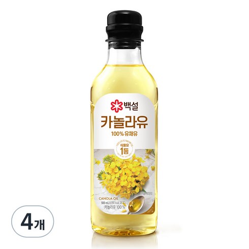 백설카놀라유 - 백설 카놀라유, 500ml, 4개